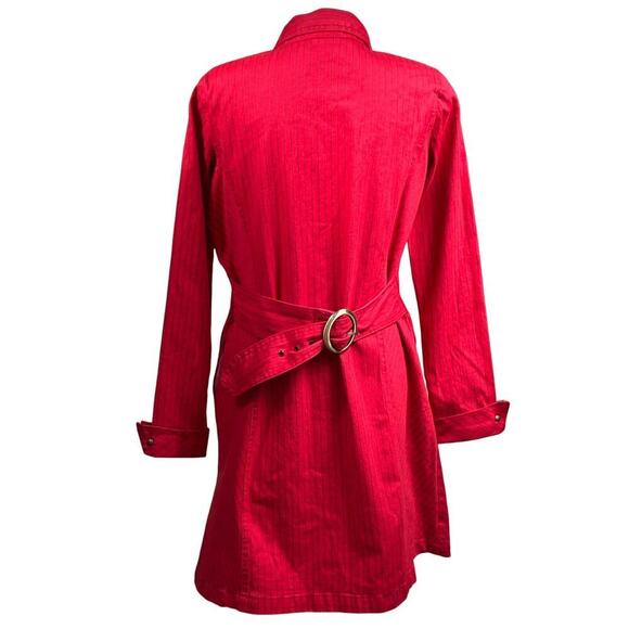 DG2 red denim pinstripe shirtdress, NWT, Americana, western, utility, bold - Picture 5 of 9